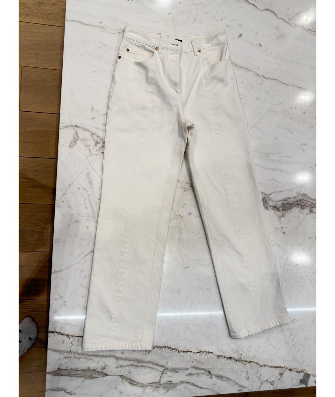 LOUIS VUITTON Белые хлопко-эластановые прямые джинсы, фото 7