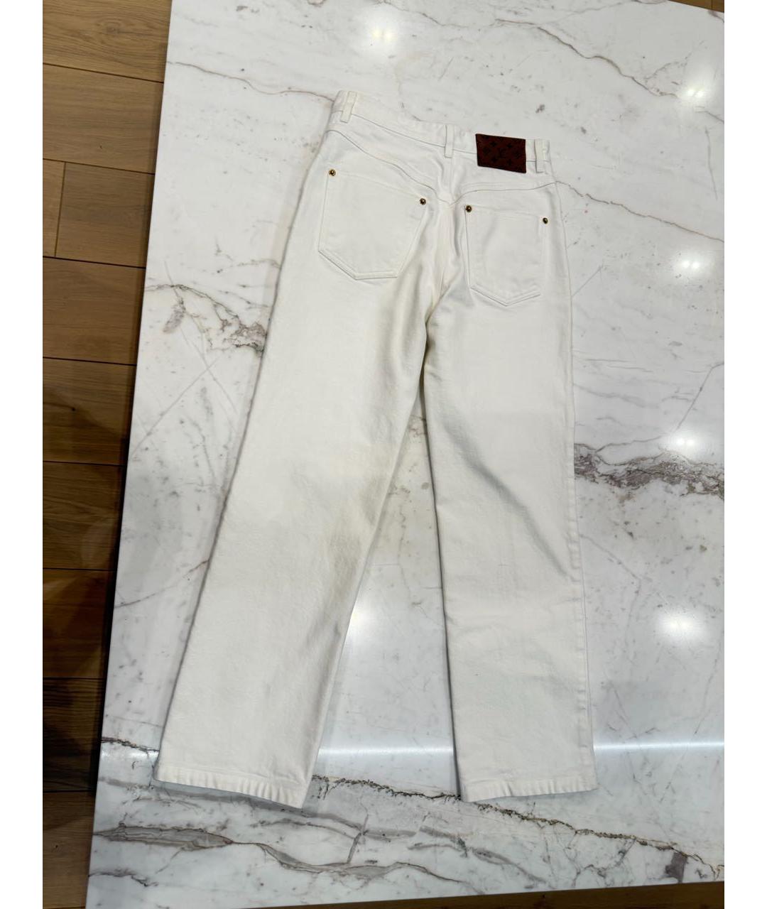 LOUIS VUITTON Белые хлопко-эластановые прямые джинсы, фото 2