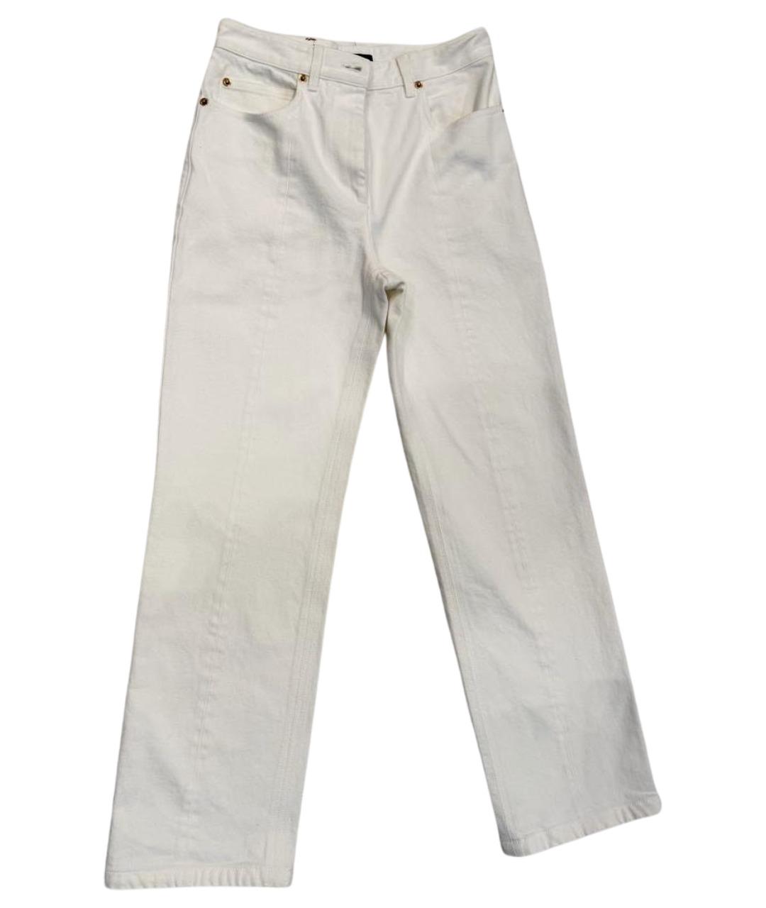 LOUIS VUITTON Белые хлопко-эластановые прямые джинсы, фото 1