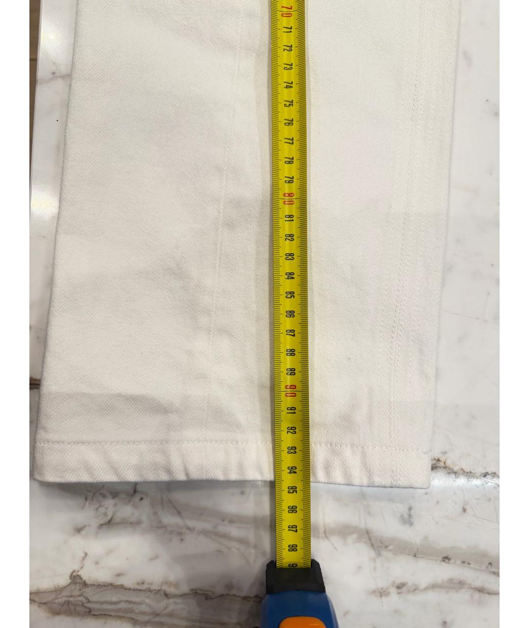LOUIS VUITTON Белые хлопко-эластановые прямые джинсы, фото 6
