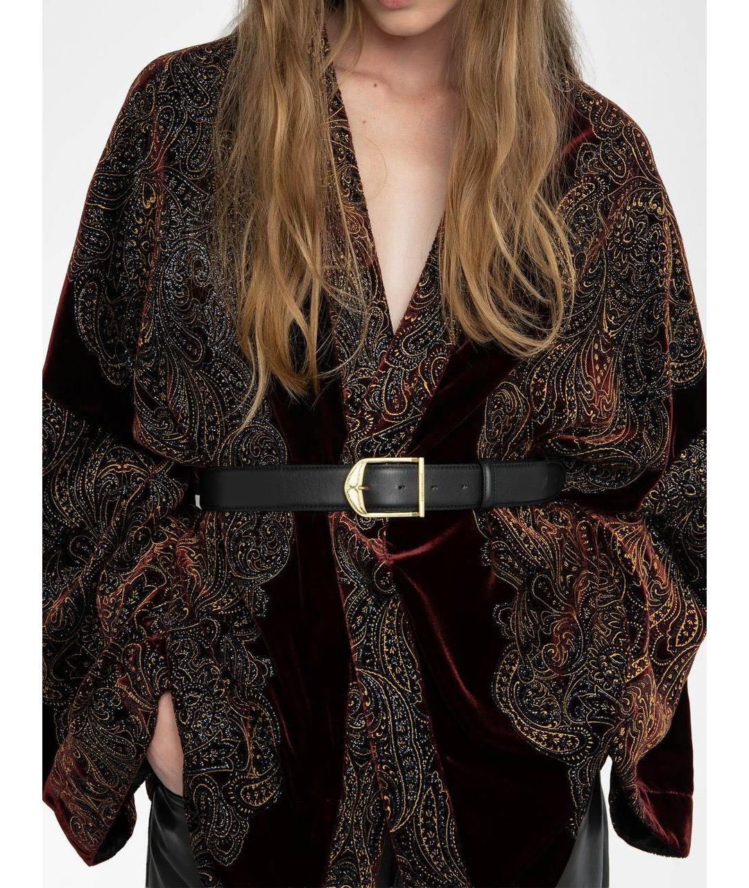 ZADIG & VOLTAIRE Бордовый бархатный кардиган, фото 4