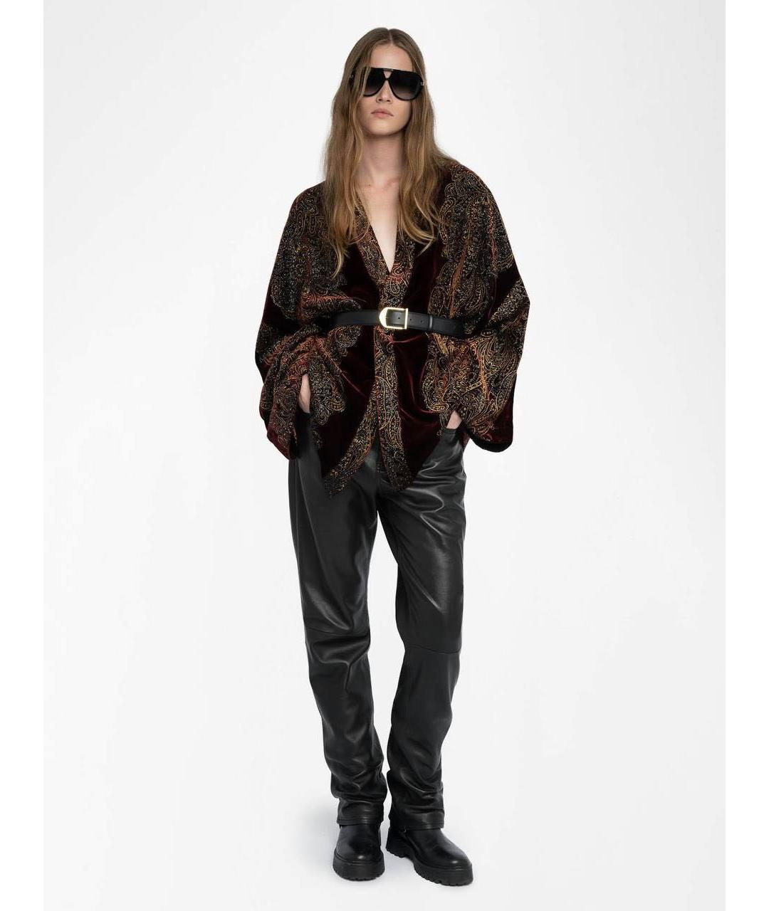 ZADIG & VOLTAIRE Бордовый бархатный кардиган, фото 2