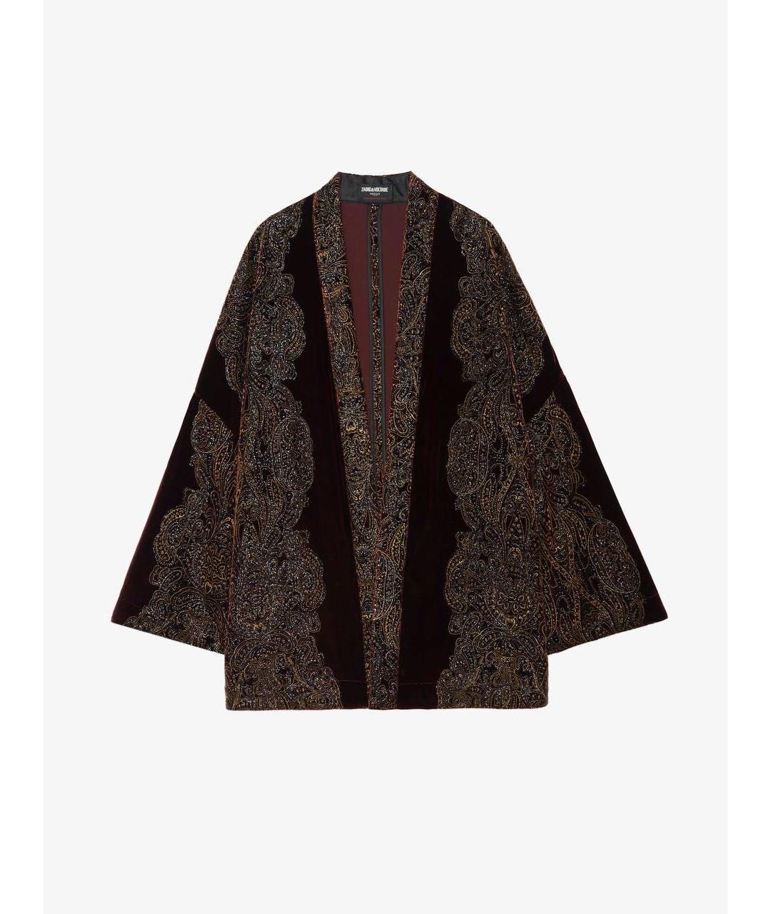 ZADIG & VOLTAIRE Бордовый бархатный кардиган, фото 5