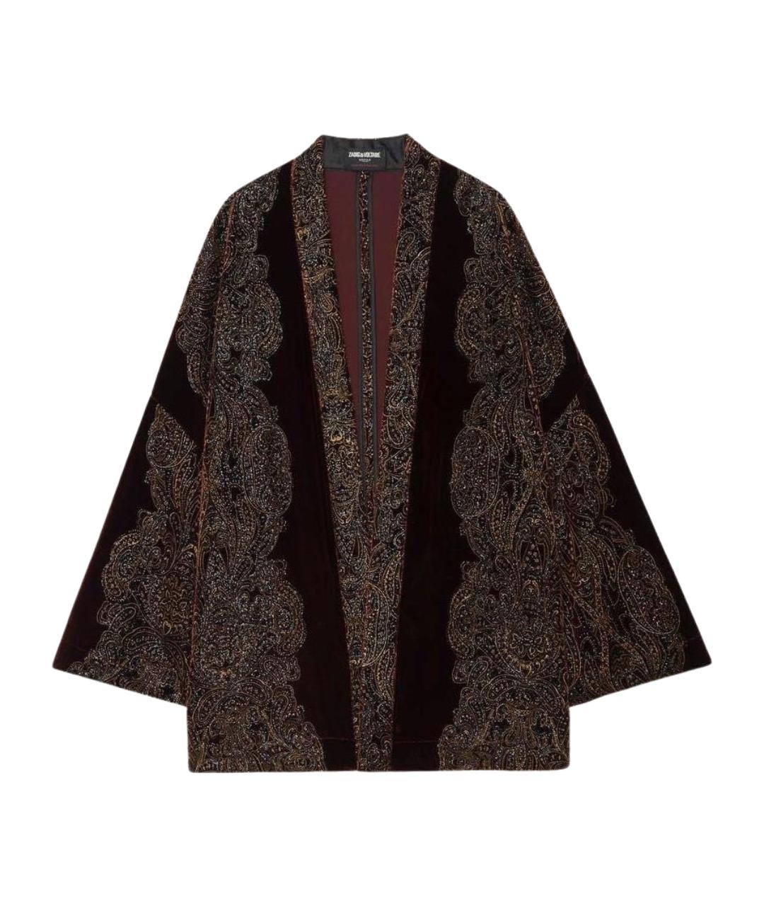 ZADIG & VOLTAIRE Бордовый бархатный кардиган, фото 1