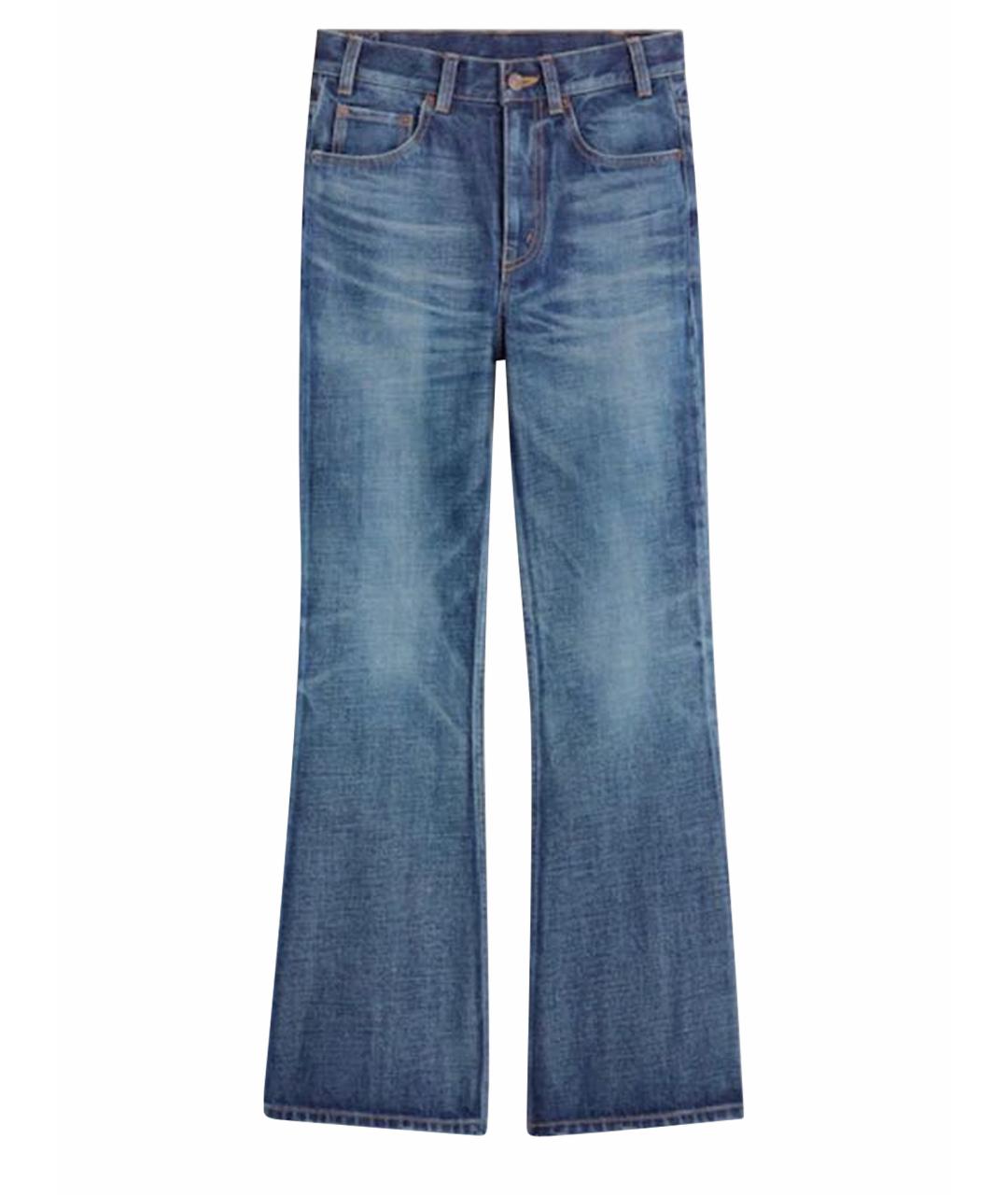 CELINE Синие хлопковые прямые джинсы, фото 1