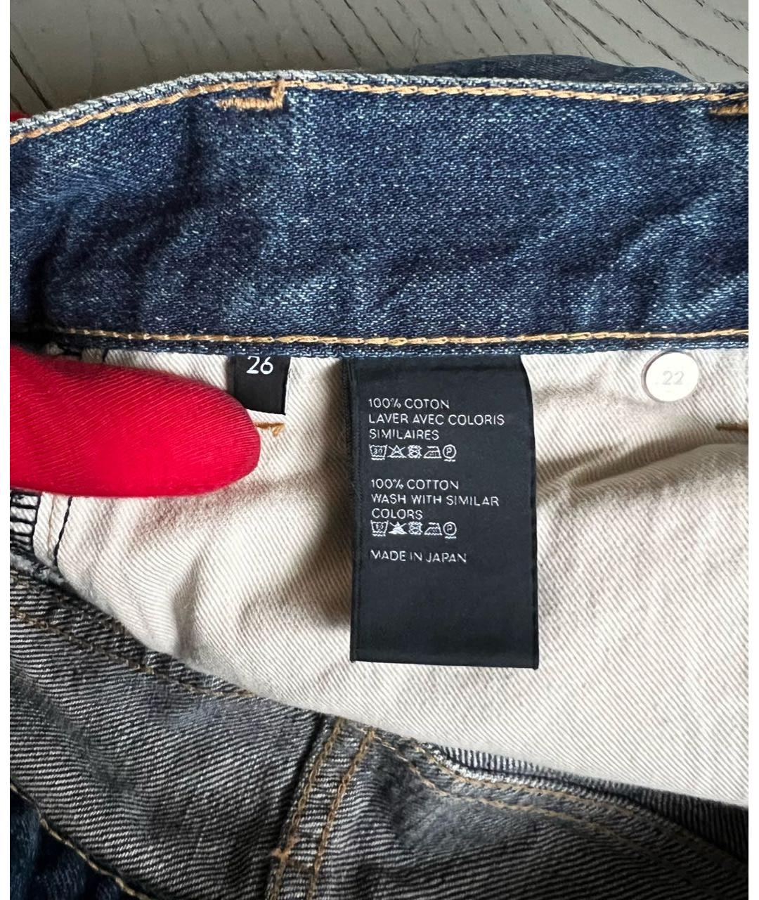 CELINE Синие хлопковые прямые джинсы, фото 7