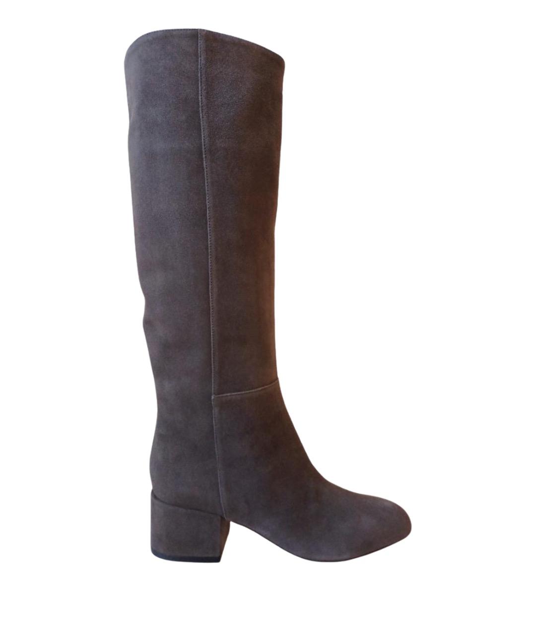 SERGIO ROSSI Серые замшевые сапоги, фото 1