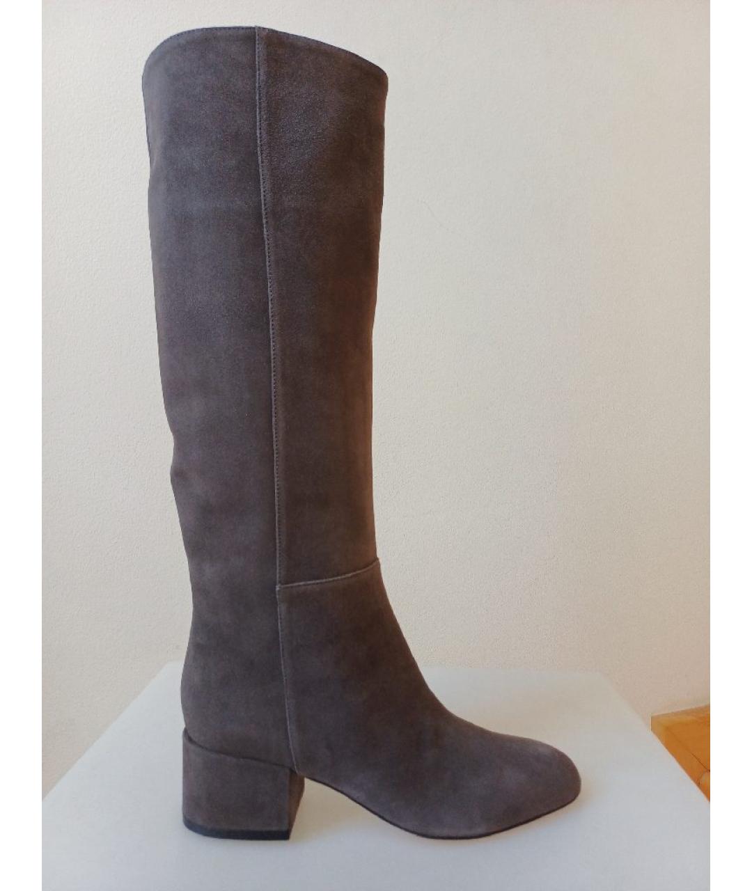 SERGIO ROSSI Серые замшевые сапоги, фото 8