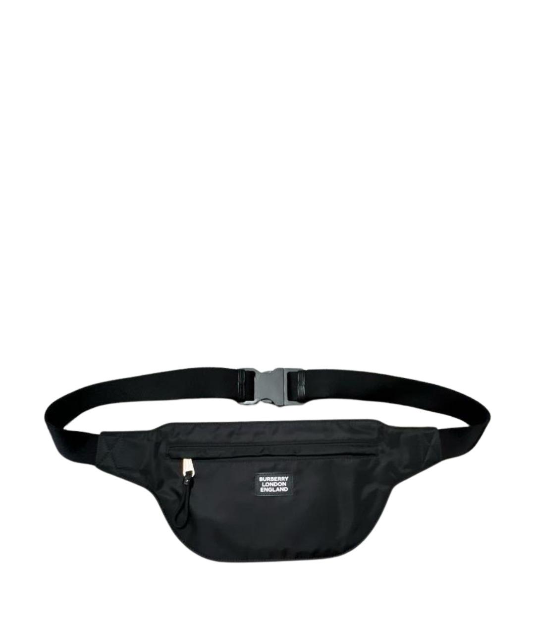 BURBERRY Черная синтетическая поясная сумка, фото 1
