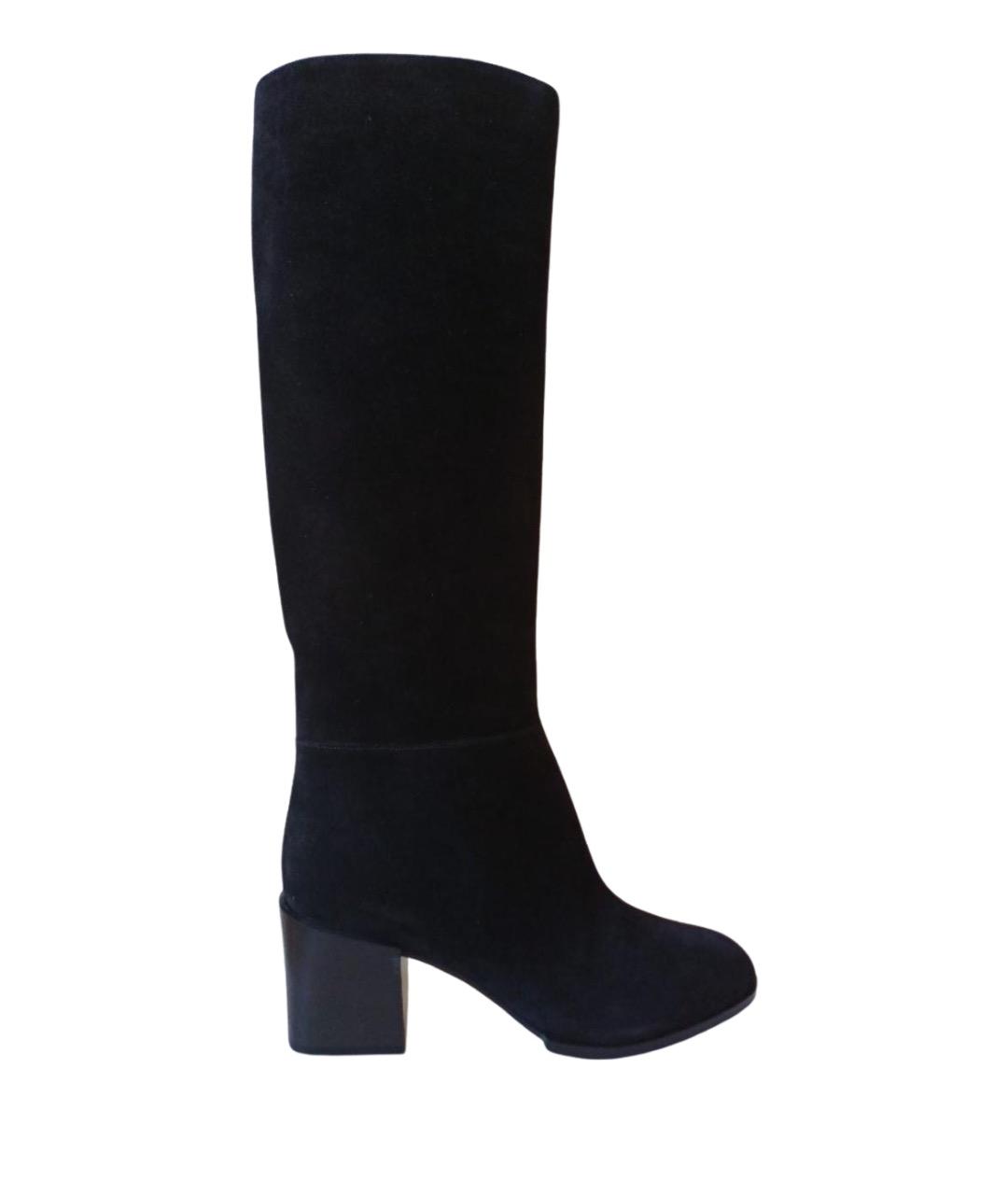 SERGIO ROSSI Черные замшевые сапоги, фото 1