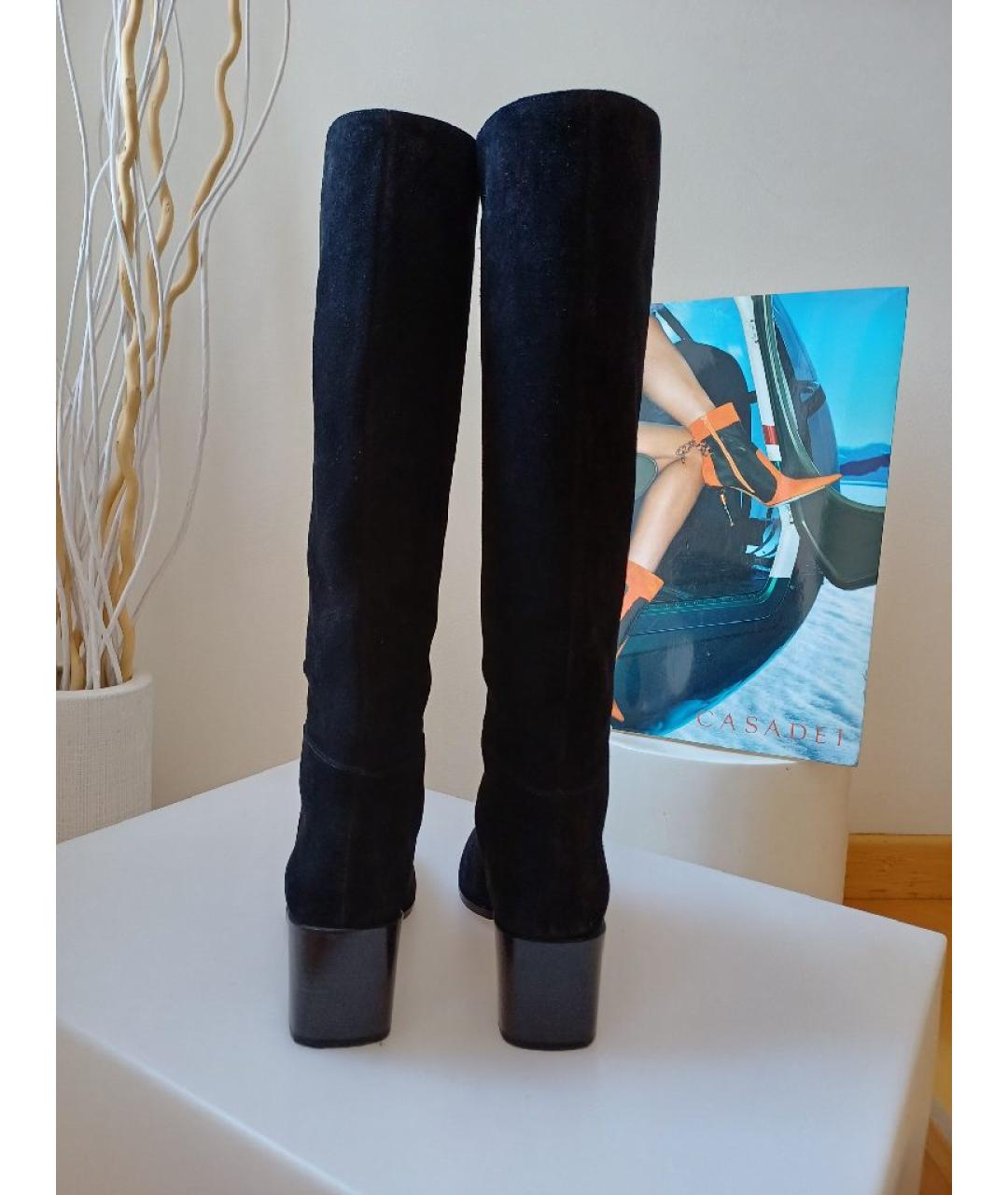 SERGIO ROSSI Черные замшевые сапоги, фото 6