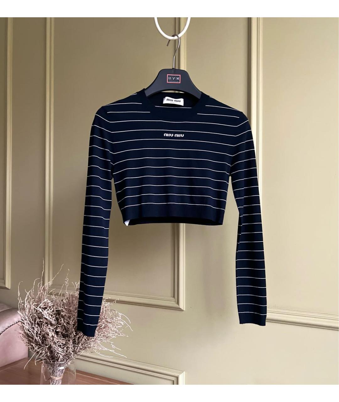 MIU MIU Темно-синий джемпер / свитер, фото 9