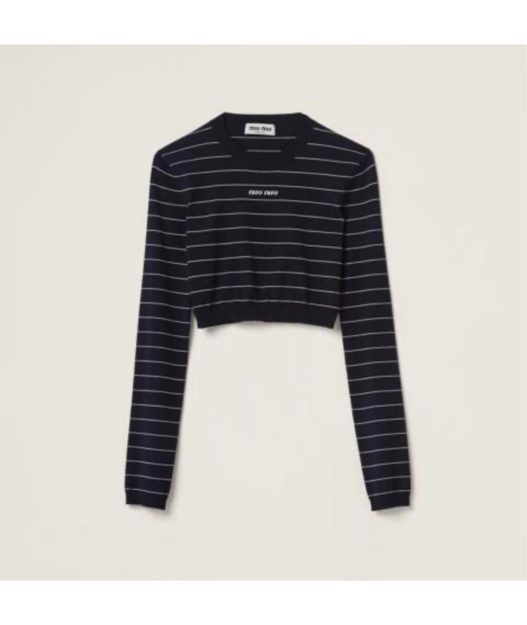 MIU MIU Темно-синий джемпер / свитер, фото 4