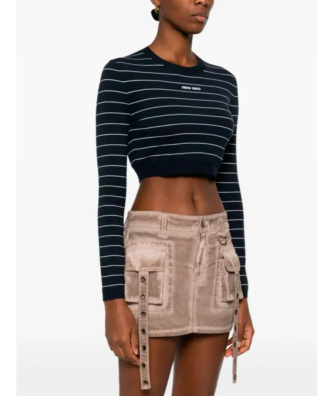 MIU MIU Темно-синий джемпер / свитер, фото 5