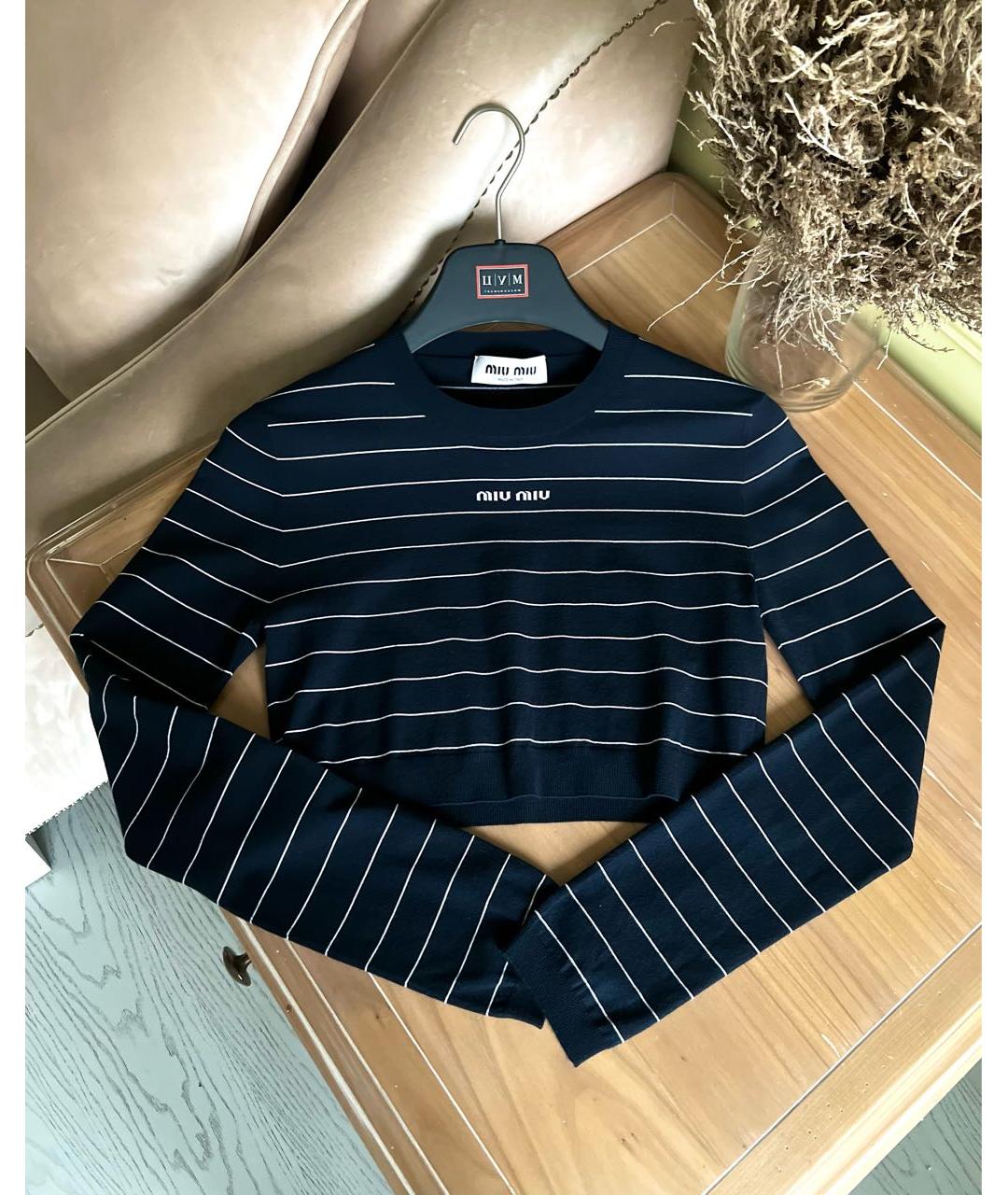 MIU MIU Темно-синий джемпер / свитер, фото 3