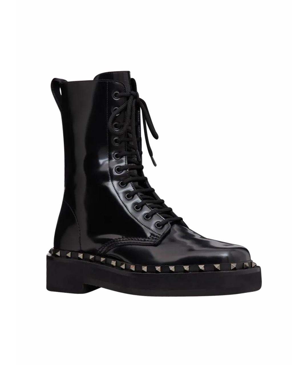 VALENTINO Черные ботинки из лакированной кожи, фото 1