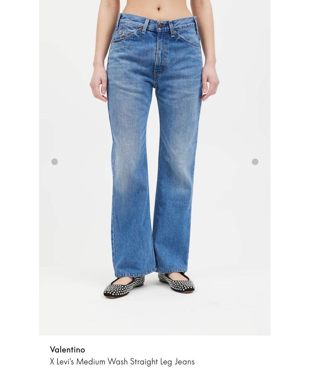 VALENTINO Хлопковые прямые джинсы, фото 4