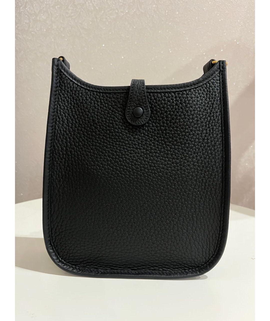 HERMES Черная кожаная сумка через плечо, фото 3