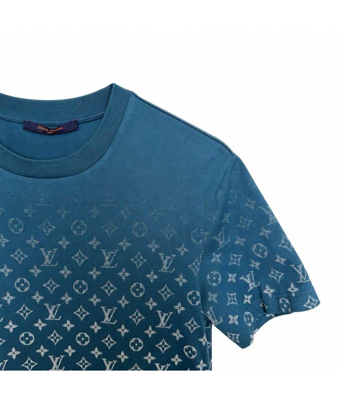 LOUIS VUITTON Синяя хлопковая футболка, фото 3