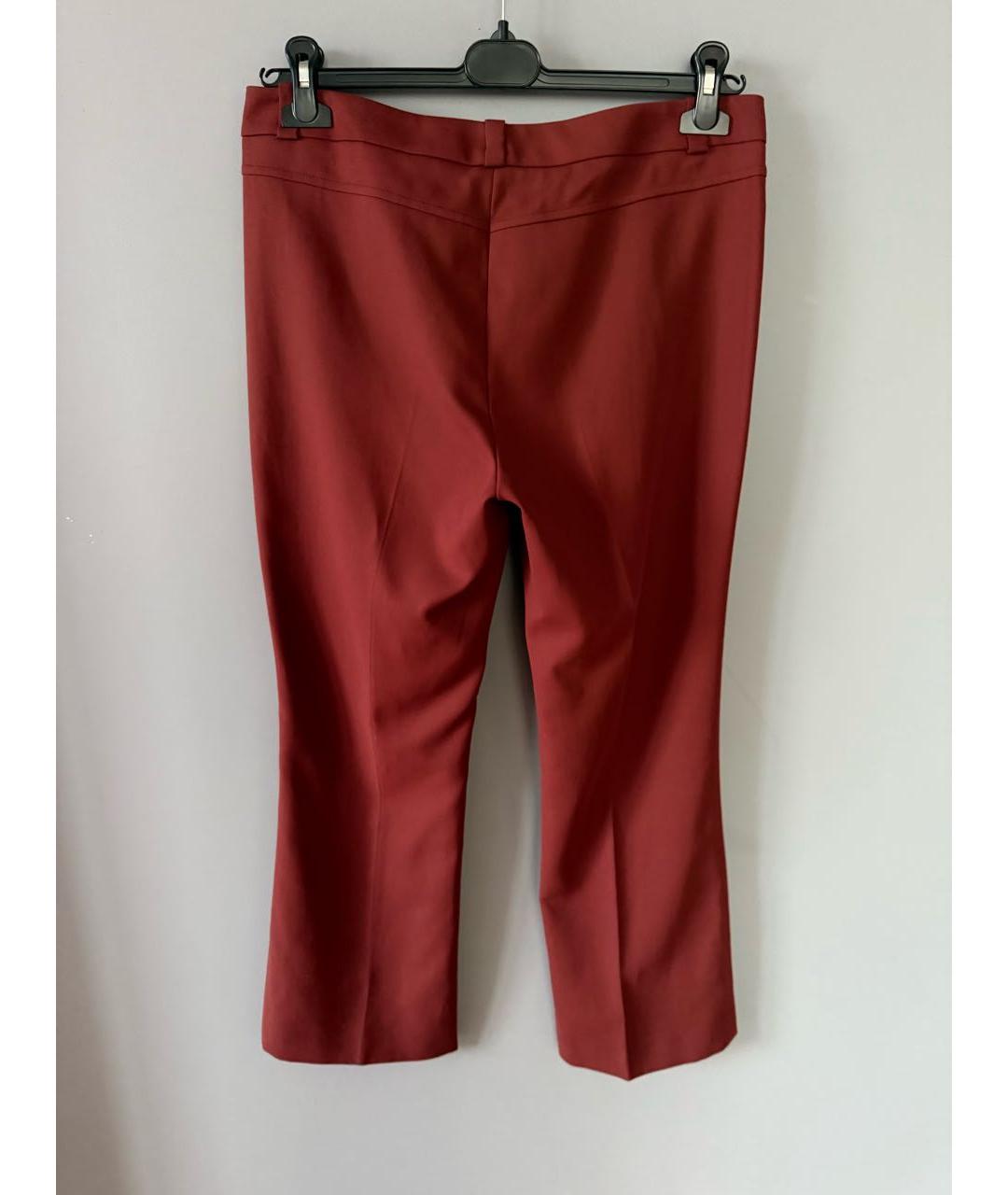 LORO PIANA Бордовые хлопковые брюки узкие, фото 2