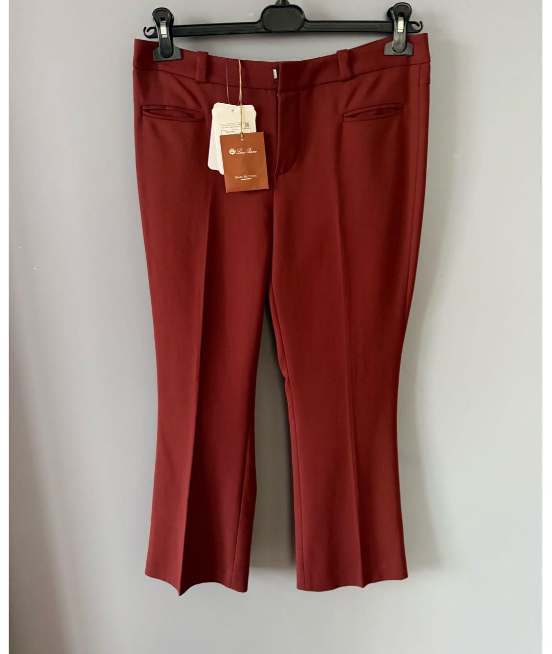 LORO PIANA Бордовые хлопковые брюки узкие, фото 7