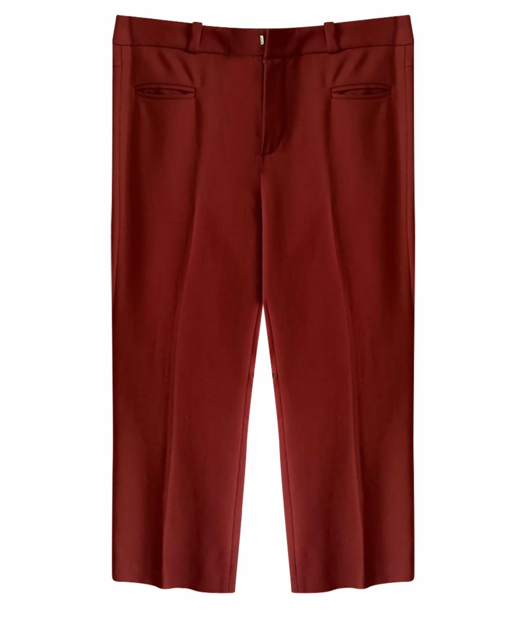 LORO PIANA Бордовые хлопковые брюки узкие, фото 1