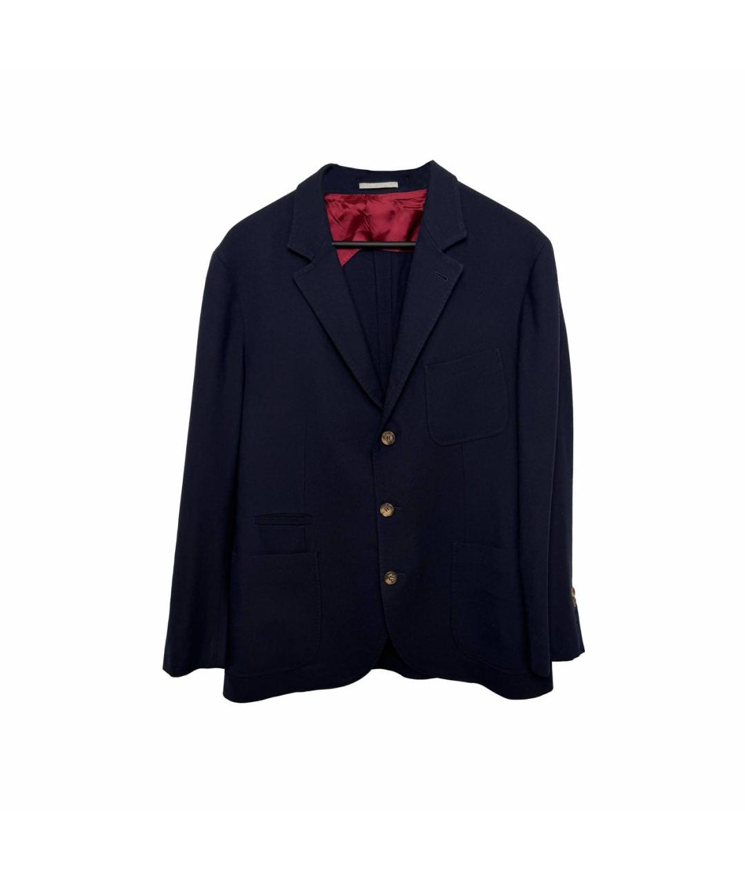 BRUNELLO CUCINELLI Темно-синий хлопковый пиджак, фото 1
