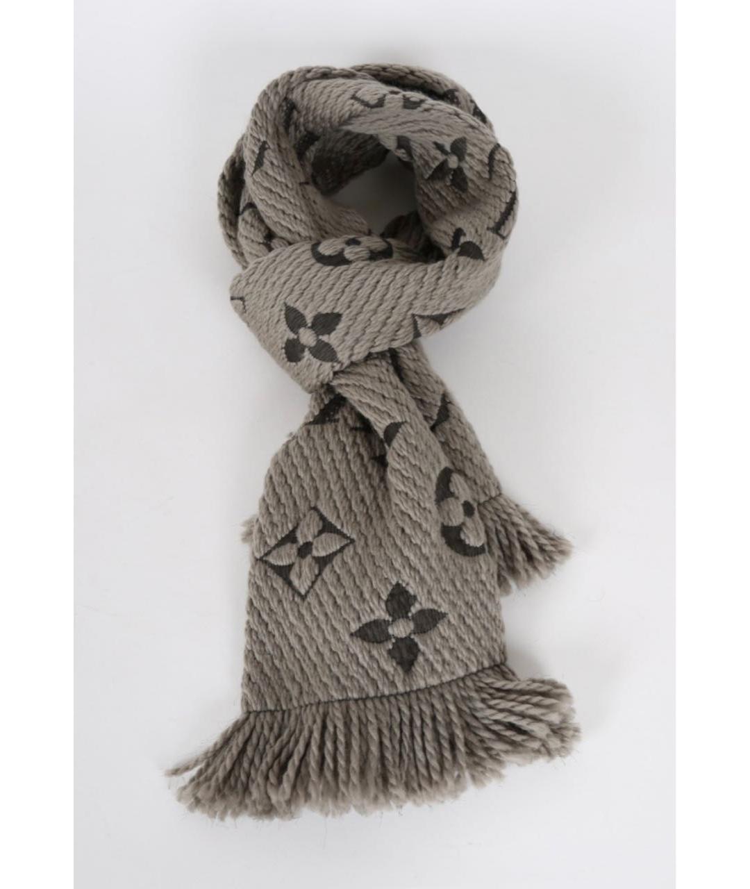 LOUIS VUITTON Бежевый шерстяной шарф, фото 2