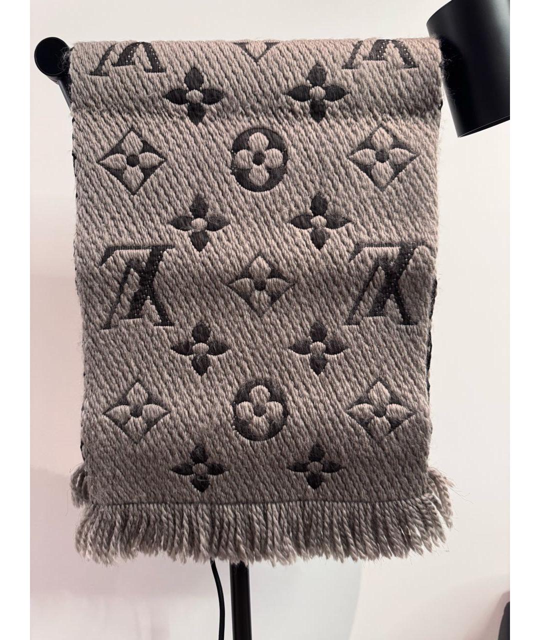 LOUIS VUITTON Бежевый шерстяной шарф, фото 6