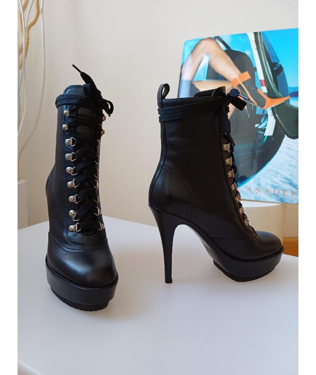 GIANVITO ROSSI Черные кожаные ботильоны, фото 4