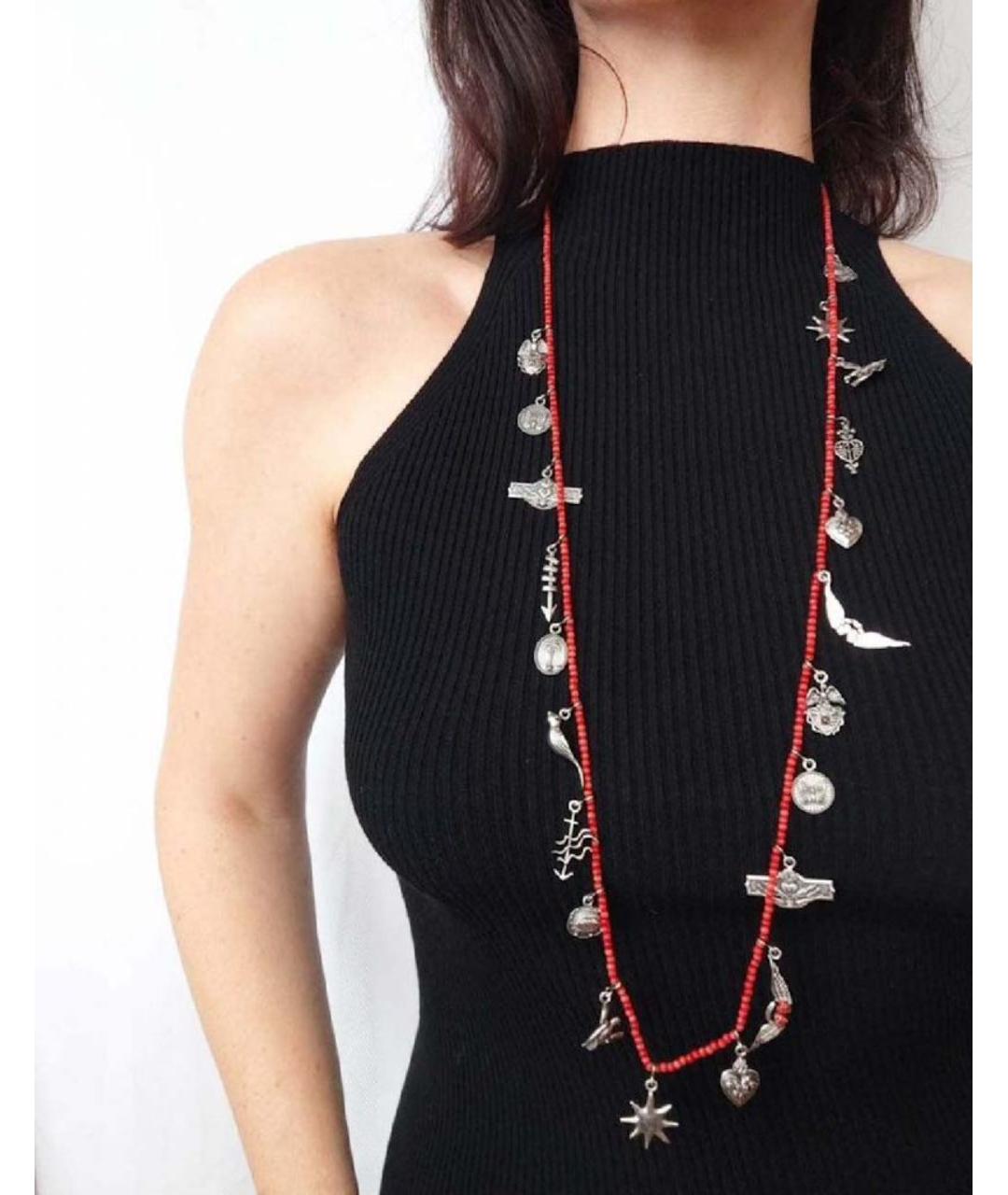 VALENTINO Красное колье из бисера, фото 5