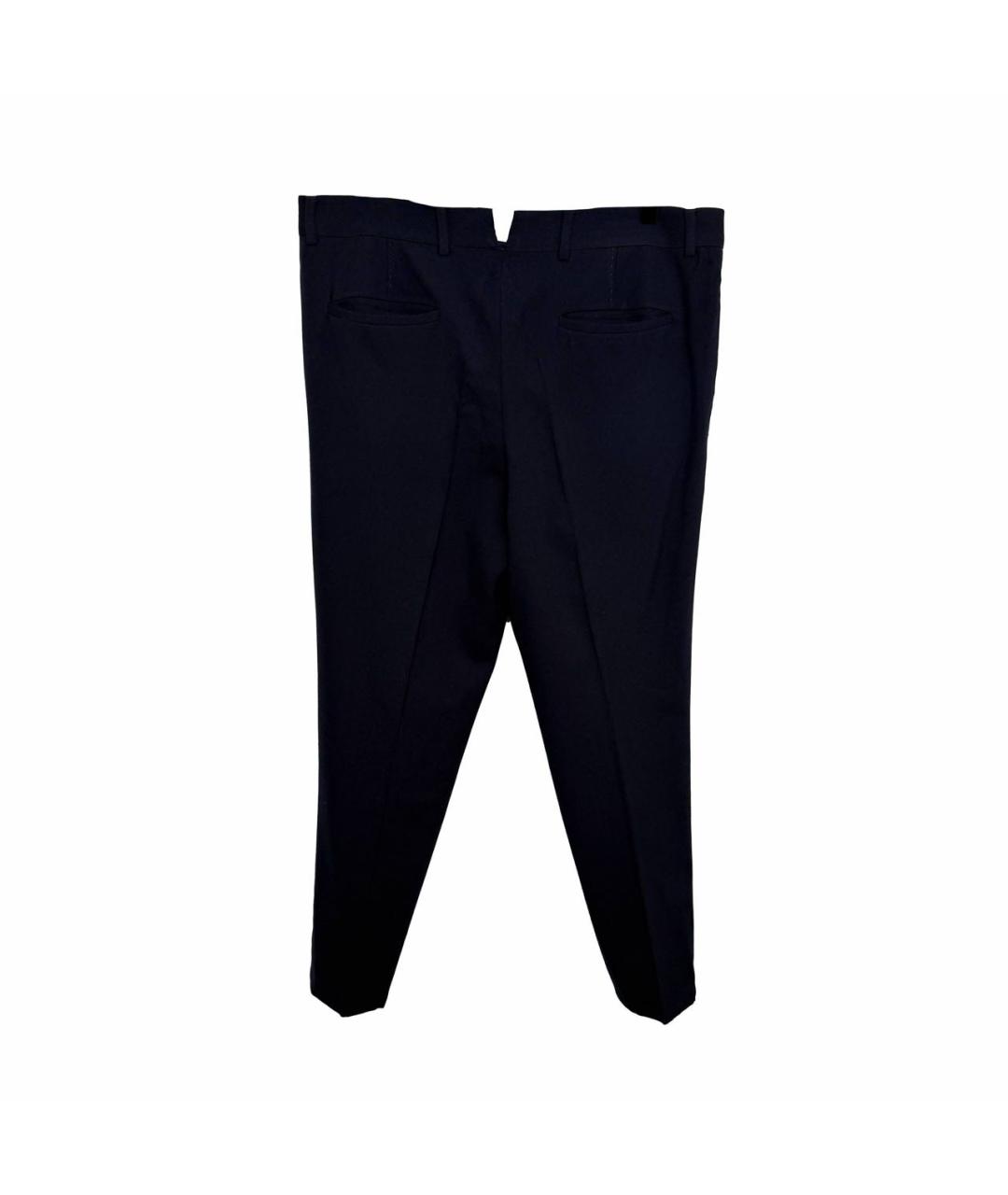 BRUNELLO CUCINELLI Темно-синие хлопковые классические брюки, фото 3