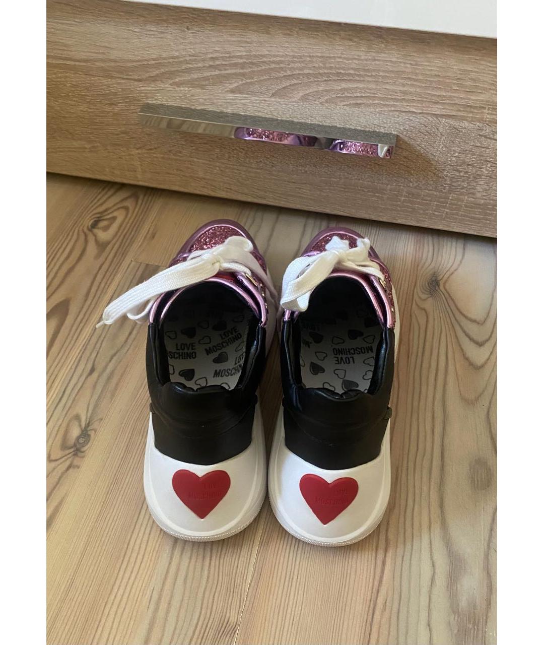 LOVE MOSCHINO Мульти кожаные кроссовки, фото 8