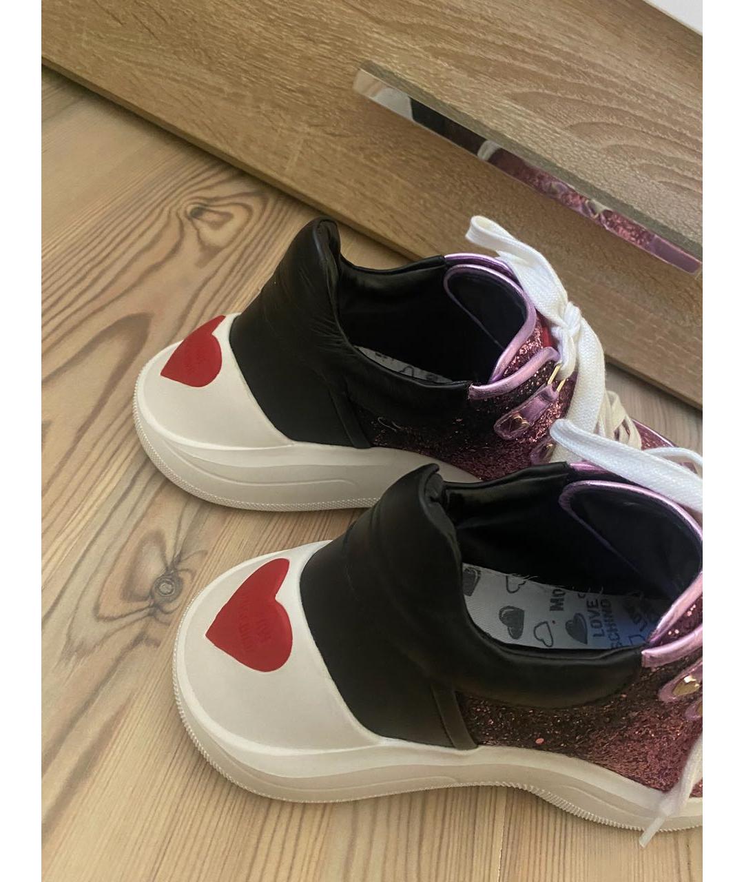 LOVE MOSCHINO Мульти кожаные кроссовки, фото 6