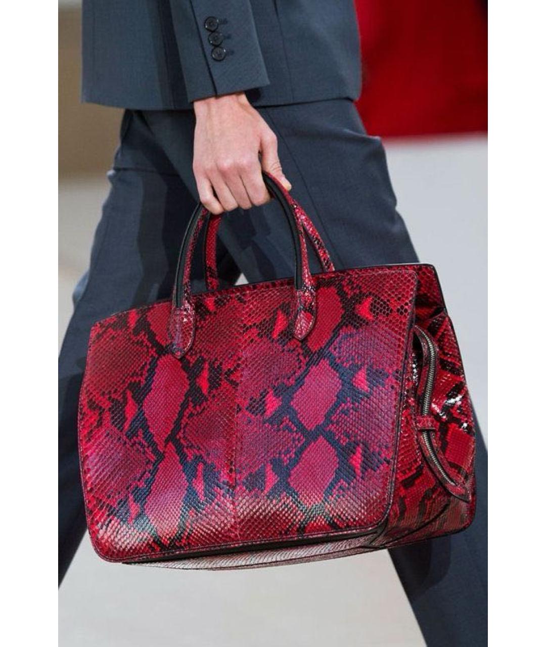 JIL SANDER Бордовая кожаная сумка тоут, фото 3