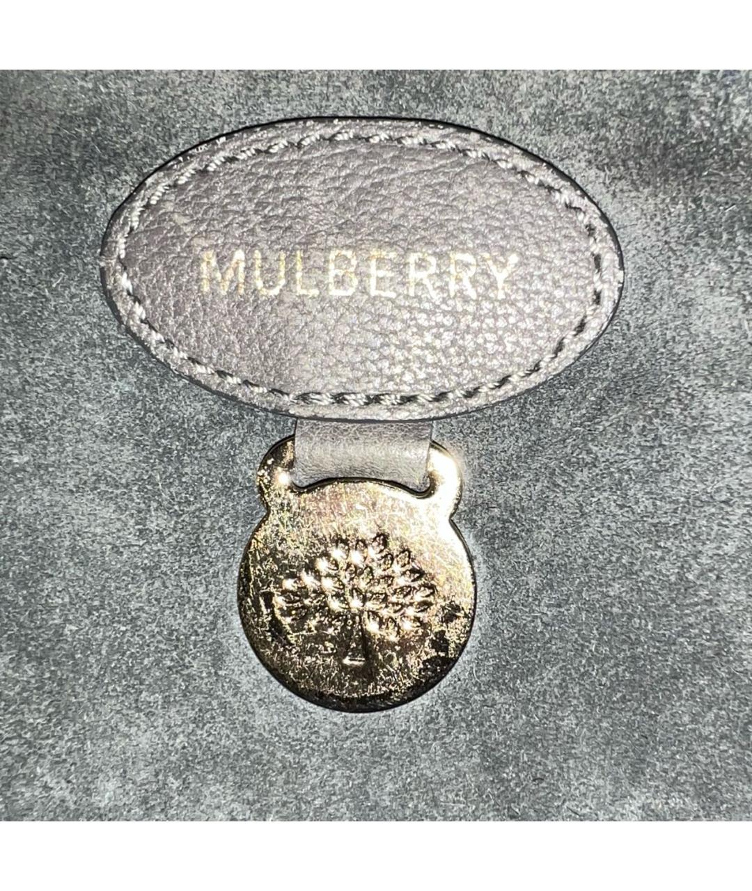 MULBERRY Антрацитовая кожаная сумка с короткими ручками, фото 5