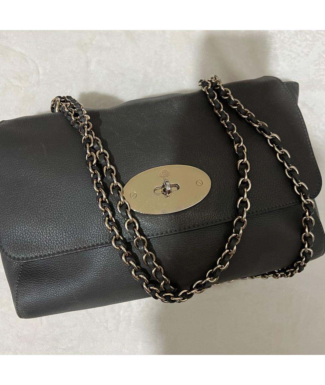 MULBERRY Антрацитовая кожаная сумка с короткими ручками, фото 7