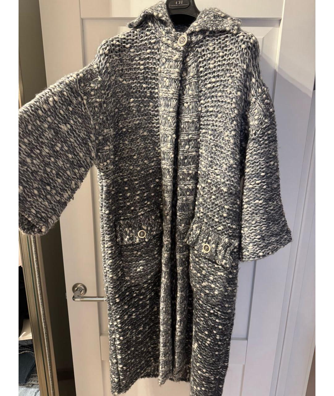 CHANEL Серое шерстяное пальто, фото 7
