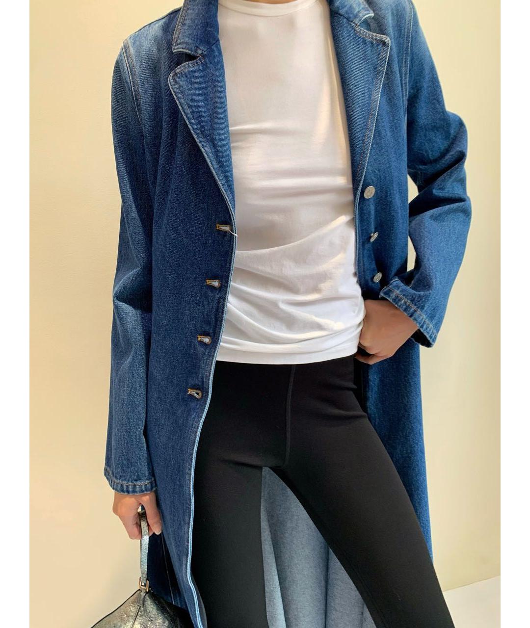 MAISON MARGIELA Голубой деним тренч/плащ, фото 4