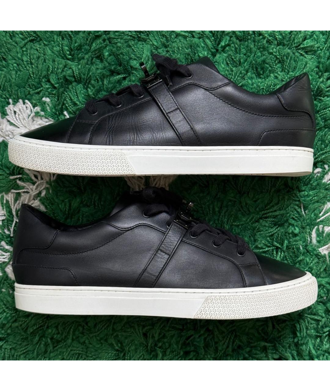 HERMES Черные кожаные низкие кроссовки / кеды, фото 4