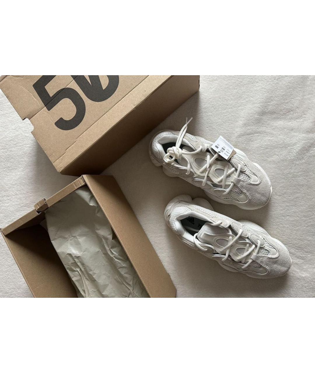 ADIDAS YEEZY Белые замшевые кроссовки, фото 6