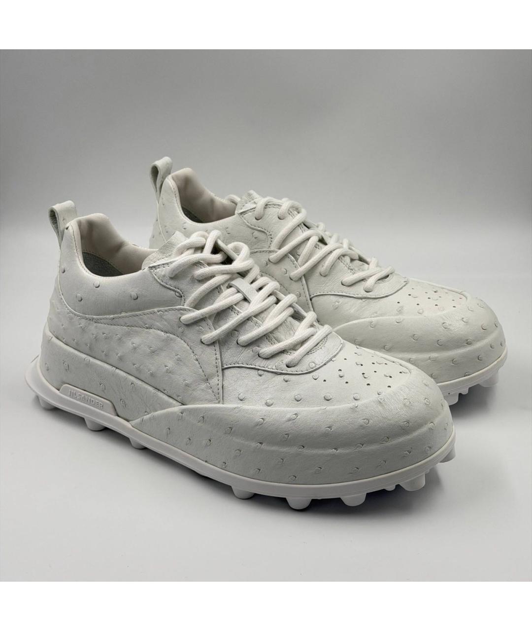 JIL SANDER Белые кожаные низкие кроссовки / кеды, фото 2