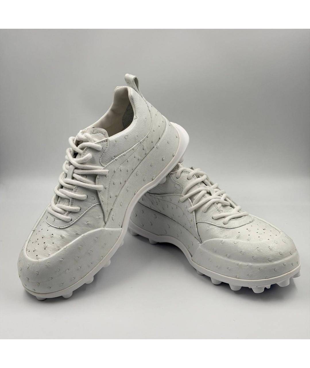 JIL SANDER Белые кожаные низкие кроссовки / кеды, фото 4
