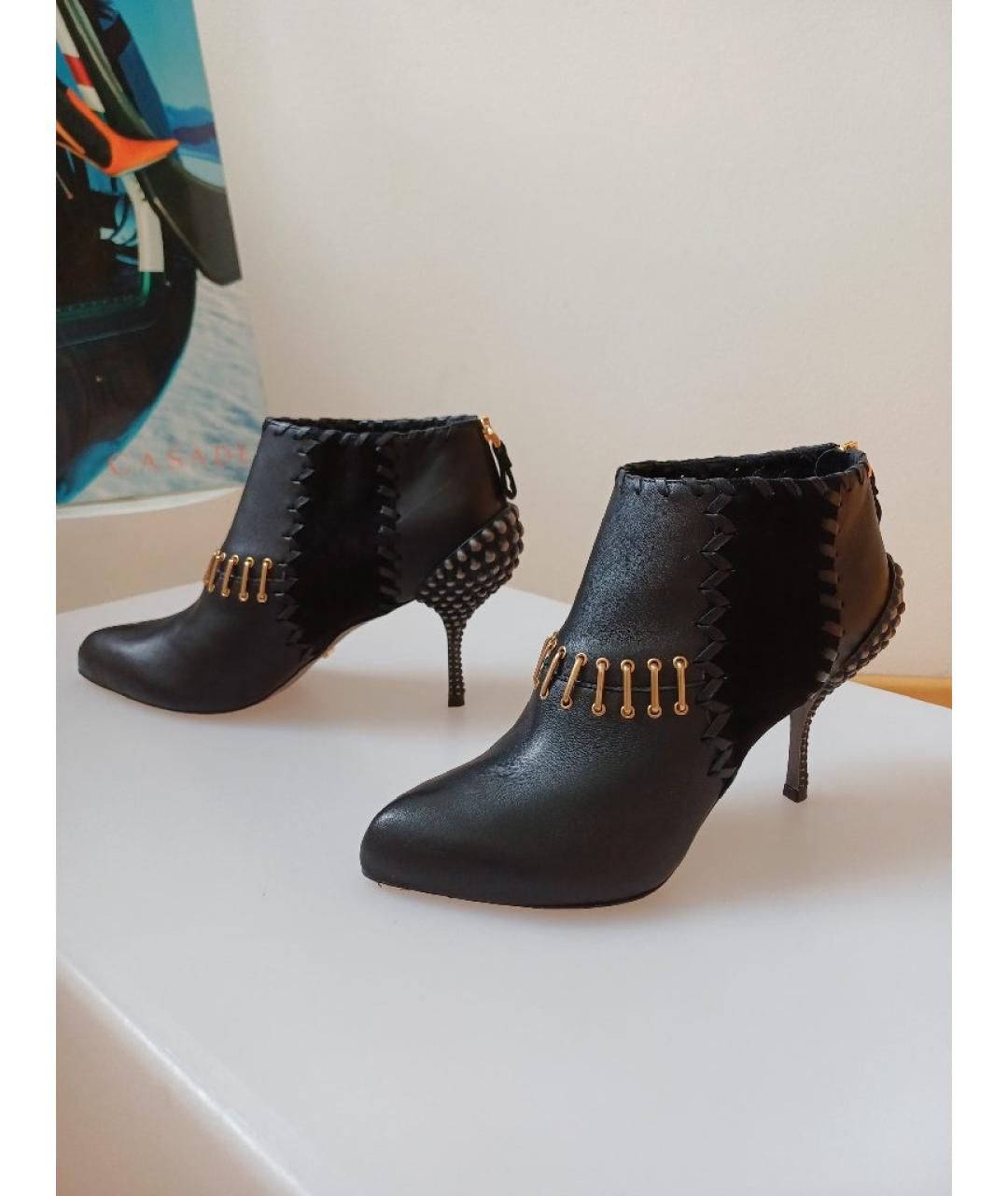 SERGIO ROSSI Черные кожаные ботильоны, фото 3