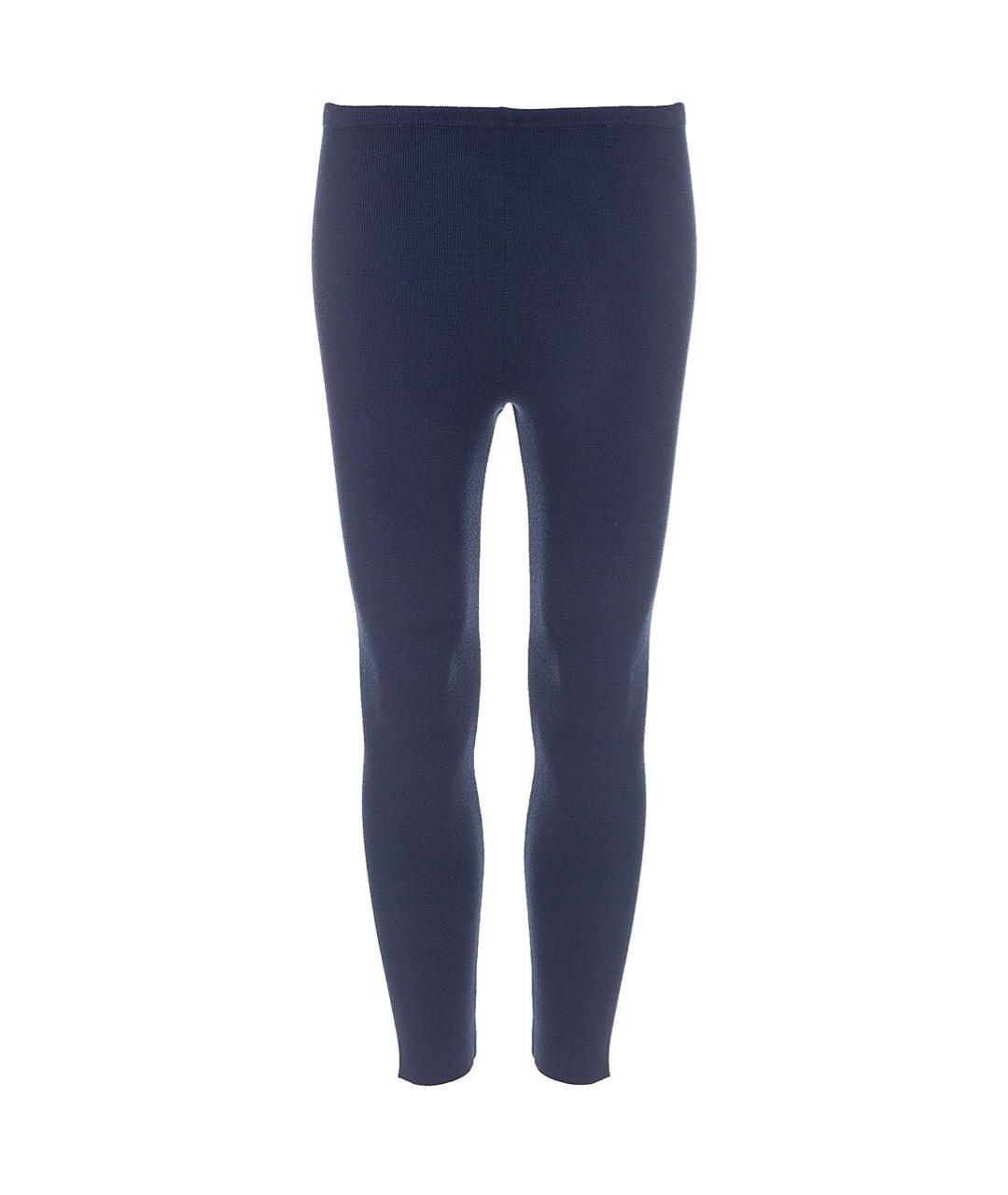 TWIN-SET Темно-синие вискозные леггинсы и велосипедки, фото 1