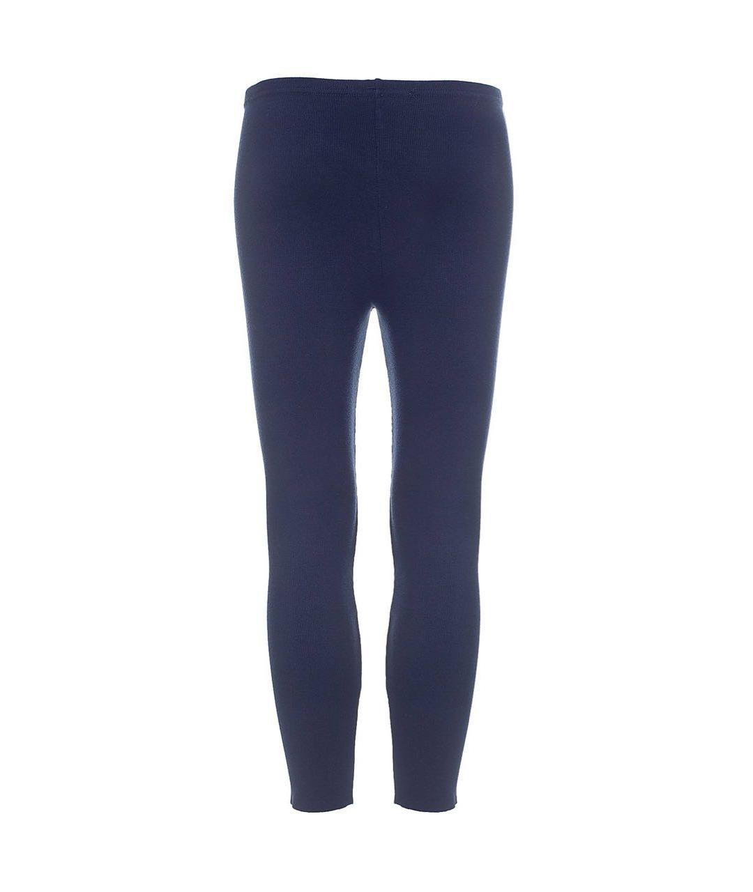 TWIN-SET Темно-синие вискозные леггинсы и велосипедки, фото 2