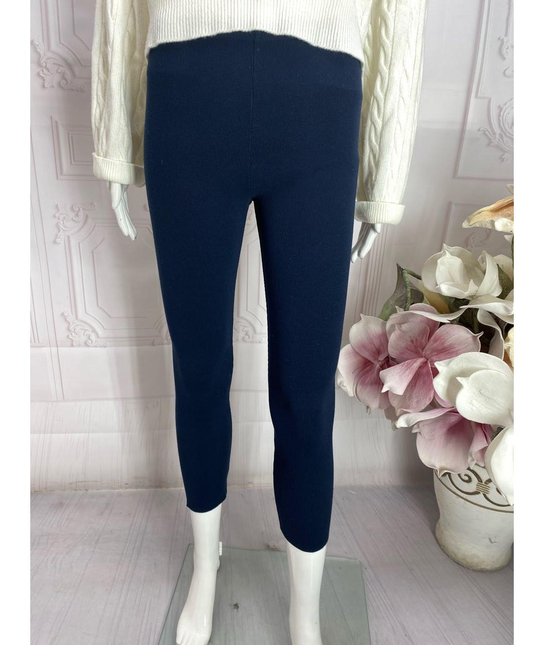 TWIN-SET Темно-синие вискозные леггинсы и велосипедки, фото 5