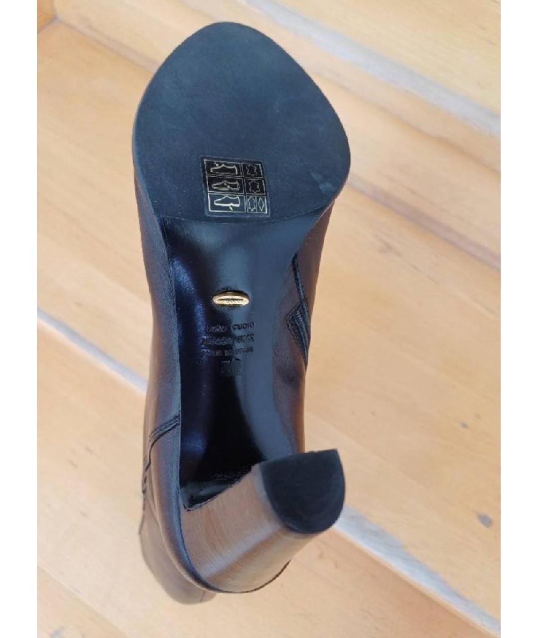 SERGIO ROSSI Черные кожаные сапоги, фото 7