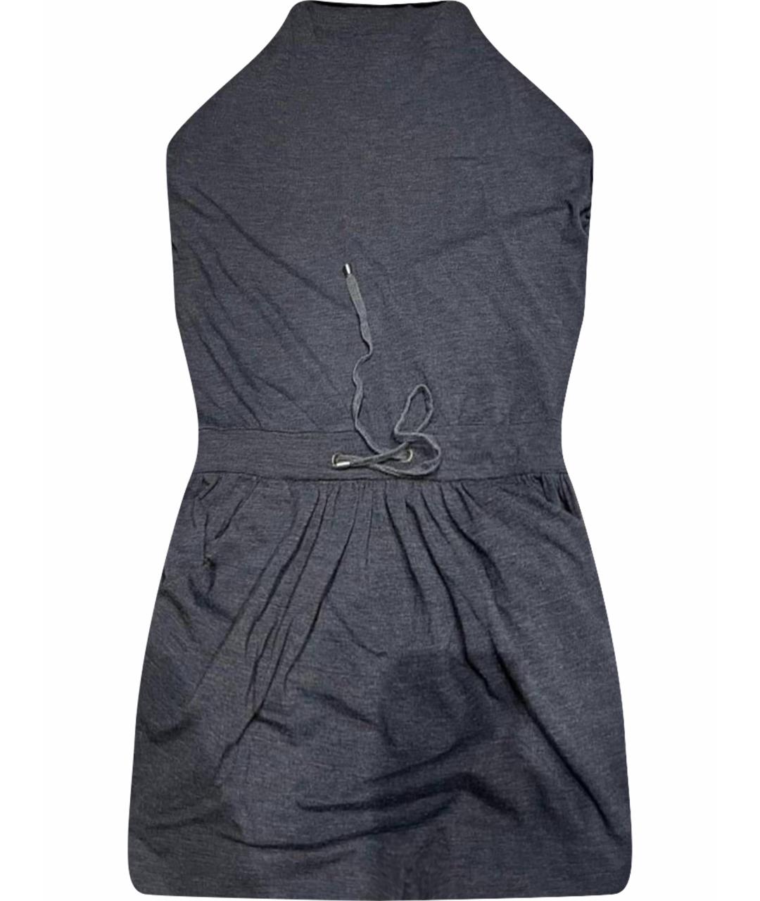 BRUNELLO CUCINELLI Серое шерстяное повседневное платье, фото 1