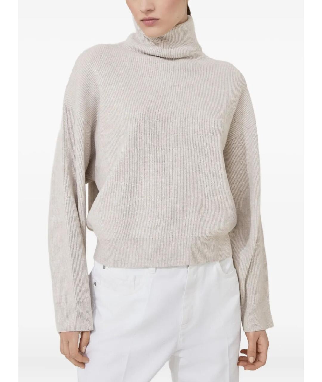 BRUNELLO CUCINELLI Бежевая кашемировая водолазка, фото 2